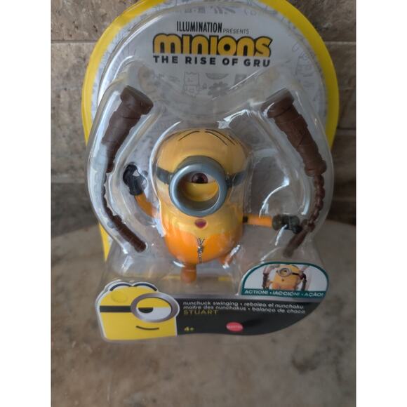 Minions The Rise Of GRU Movie Nunchuck Swinging Stuart Figure Toy New - Picture 5 of 5